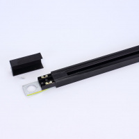 Трек для спотов 2L 2м NX10 (однофазный, 2 провода, усиленный, черный)