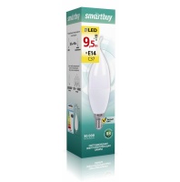 Светодиодная (LED) Свеча на ветру матовая Лампа Smartbuy-C37-9,5W/3000/E14 (SBL-C37Can-9_5-30K-E14)