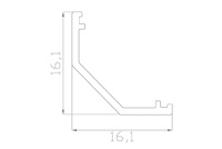 Алюминиевый профиль LC1616 168 (2000х16х16мм с рассеивателем)