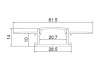 Алюминиевый профиль встраиваемый в гипсокартон 349 (2500*61,5/28,5*14мм с рассеивателем)