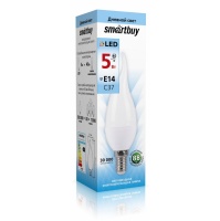 Светодиодная (LED) Свеча на ветру матовая Лампа Smartbuy-C37-05W/4000/E14 (SBL-C37Tip-05-40K-E14)