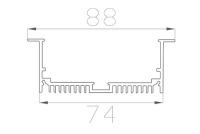 Алюминиевый профиль LC-LPV-3288 172 (2000х88/74х32мм с рассеивателем)