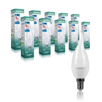 Светодиодная (LED) Свеча на ветру матовая Лампа Smartbuy-C37-9,5W/6000/E14 (SBL-C37Can-9_5-60K-E14)