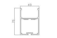 Алюминиевый профиль LC7050 179 (2000х49х70мм с рассеивателем)