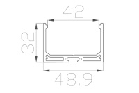Алюминиевый профиль LC3250 174 (2000х50х32мм с рассеивателем)