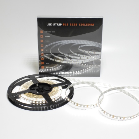 Светодиодная лента Class Premium, 3528, 120 led/m, White, 12V, IP33, A1