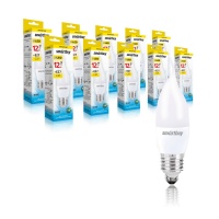 Светодиодная (LED) Свеча на ветру матовая Лампа Smartbuy-C37-12W/3000/E27 (SBL-C37Can-12-30K-E27)