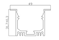 Алюминиевый профиль LC-LPV-3250 170 (2000х50х32мм с рассеивателем)