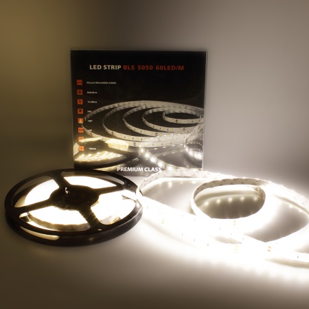 Светодиодная лента Class Premium, 5050, 60 led/m, Day White, 24V, IP65, А25