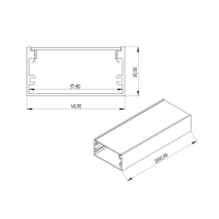 Алюминиевый профиль LC2040 173 (2000х40x20мм с рассеивателем)