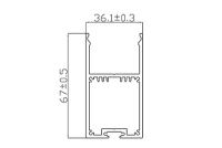 Алюминиевый профиль LC6735 178 (2000х35х67мм с рассеивателем)