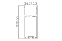Алюминиевый профиль LC9035 176 (2000х90х35мм с рассеивателем)