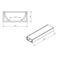 Алюминиевый профиль 762 (2000x27x11.6мм с рассеивателем)