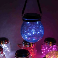 Светильник декоративный горшочек на солнечных батареях, blue, GOR3