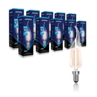 Светодиодная (LED) Свеча на ветру Лампа FIL Smartbuy-C37-8W/4000/E14 (SBL-C37FCan-8-40K-E14)