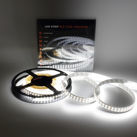 Светодиодная лента Class Premium, 3528, 240 led/m, White, 24V, IP33, А9