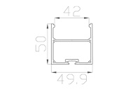 Алюминиевый профиль LC5050 177 (2000х50/42х50мм с рассеивателем)
