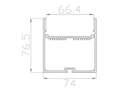Алюминиевый профиль LC7774 180 (2000х74/66,4х76,5мм с рассеивателем)