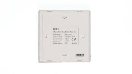 Сенсорная панель T20-1 Black IC25 (DIM, 1 zone, RF 2.4GHz, 3VDC(AAAx2))