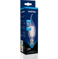 Светодиодная (LED) Свеча на ветру Лампа FIL Smartbuy-C37-8W/6000/E14 (SBL-C37FCan-8-60K-E14)