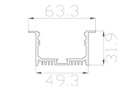 Алюминиевый профиль LC-LPV-3263 171 (2000х49/63х32мм с рассеивателем)