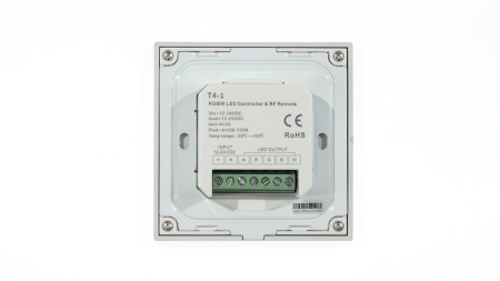 Сенсорная панель T4-1 Black IC62 (12-24V, 4x3A, 4x(36-72W), RGBW, RF 2.4GHz)