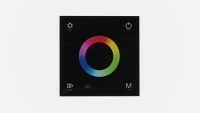 Сенсорная панель T3 Black IC46 (12-24V, 3x4A, 3x(48-96W), RGB,  RF 2.4GHz)